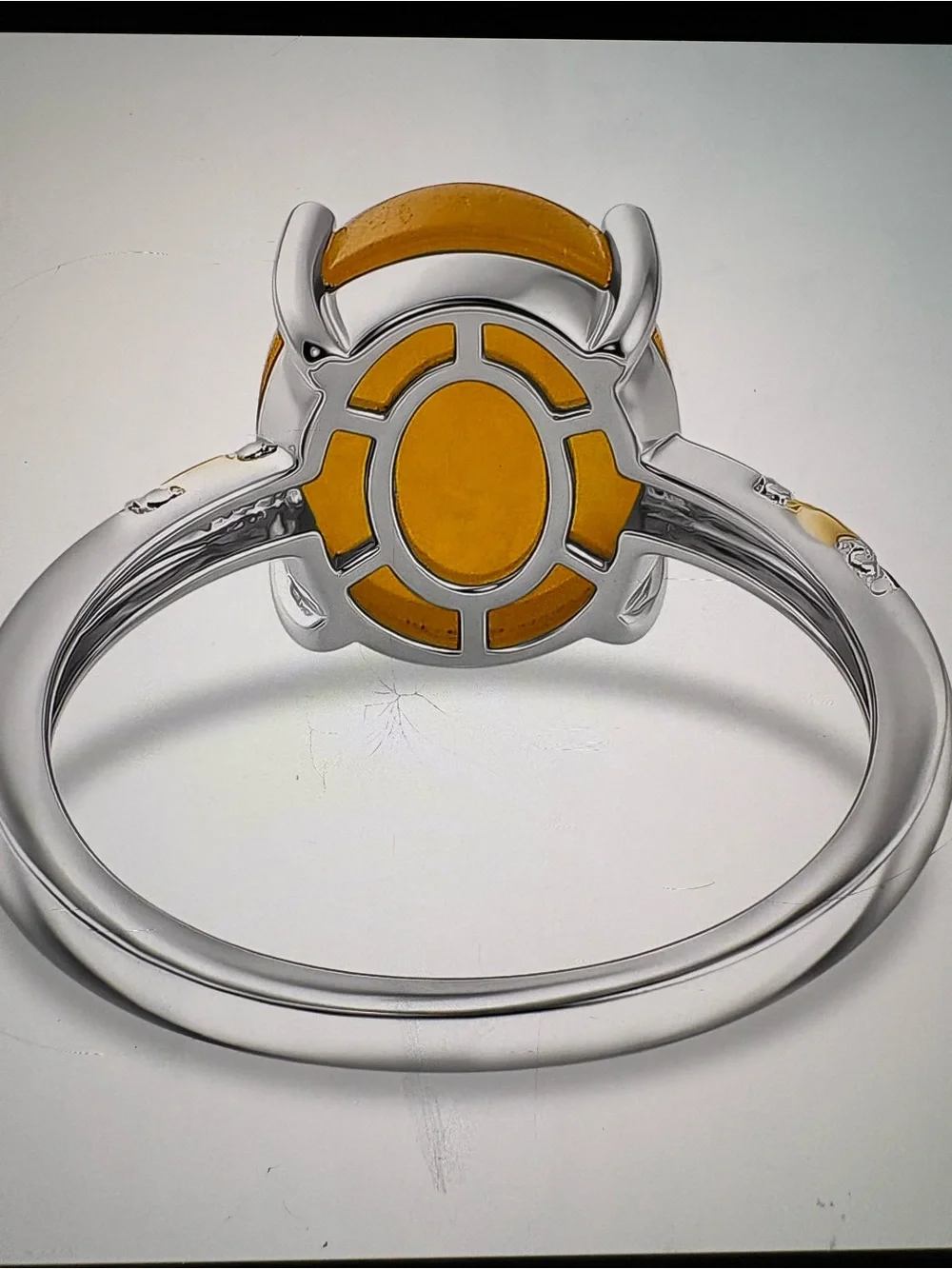 Yellow Jade D’Joy Cabochon Gemstone Ring in Silver Band Sz 5